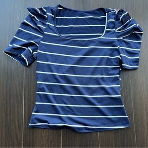 Puff sleeve striped design T-Shirt